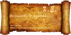 Koloszár Eperke névjegykártya